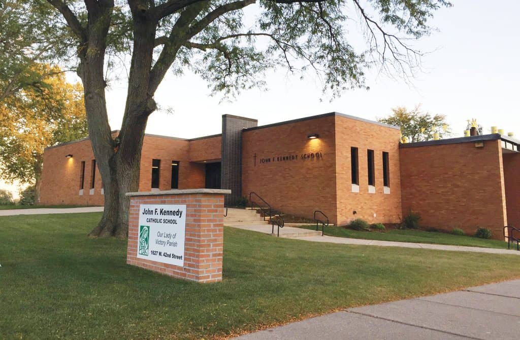 JFK school exterior.